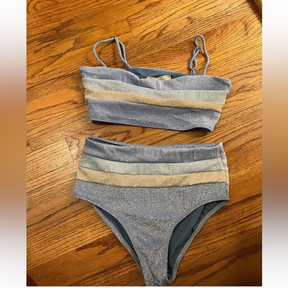 Elysiian Sparkly Blue Bathing Suit Set